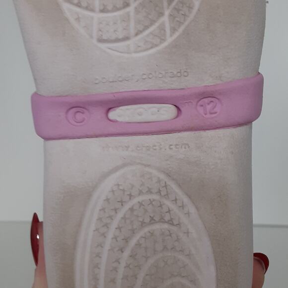 Crocs Keeley Embellished Flats Pink Bow Mary Janes Girls 12 Dress Shoes Ballet - Picture 8 of 8